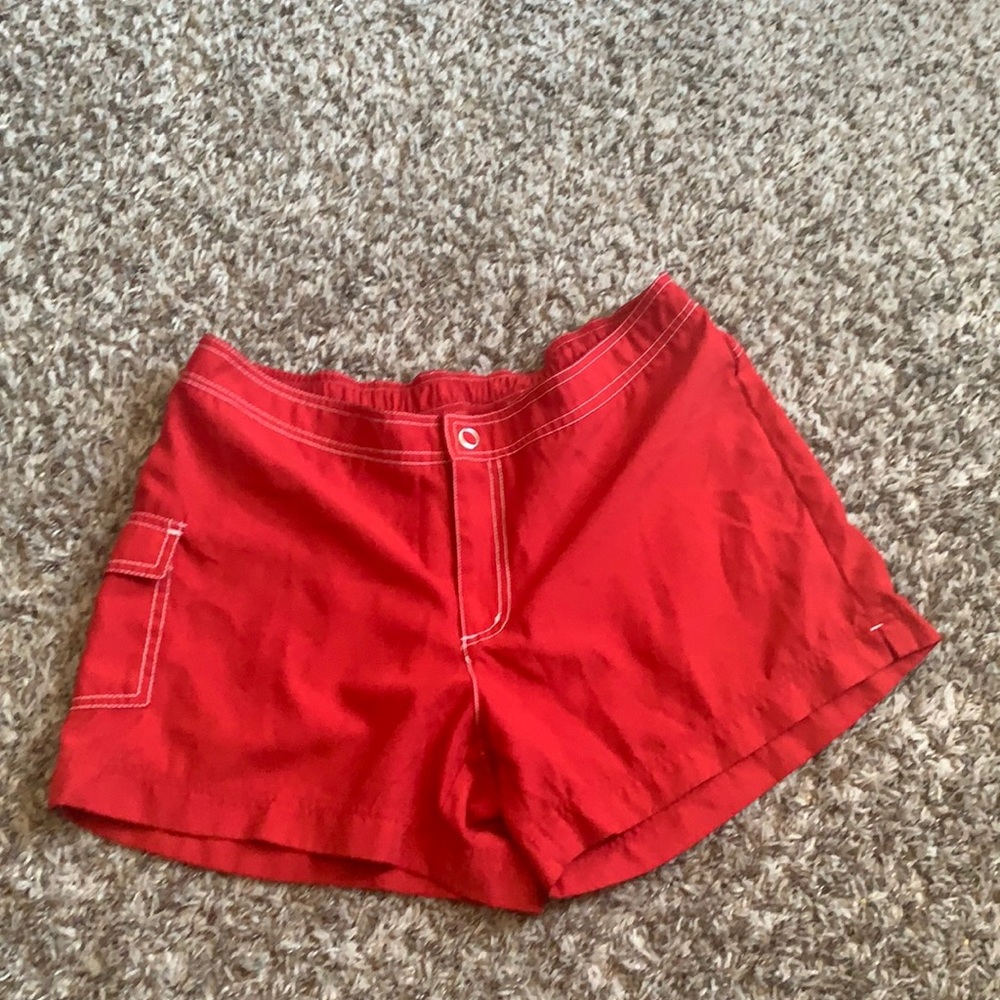 Catalina red swim shorts. Size 12/14.